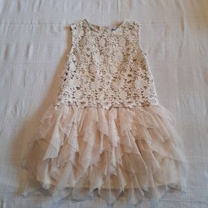 Mayoral girls tulle with lace overlay dress size 9